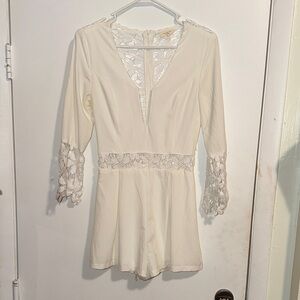 Tea n Cup Ivory Lace Romper